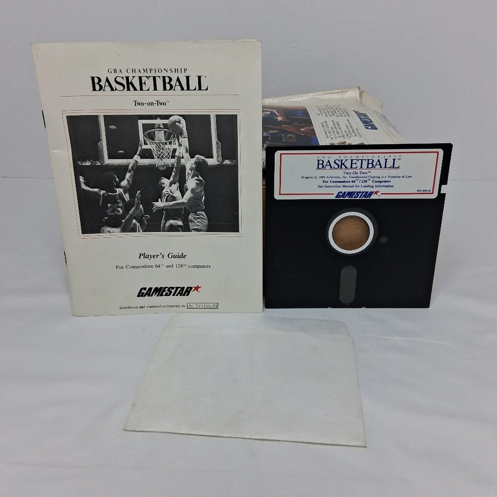 Commodore 64 128 GBA Championship 2 On 2 Diskette Computer Game 1986 Complete